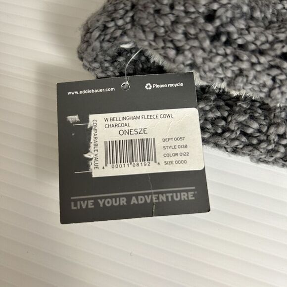 Eddie Bauer NWT Womens Gray Cowl Infinity Ring Scarf Fleece Lining Logo - Picture 5 of 7